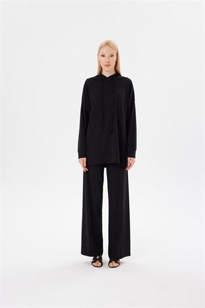 JERSEY MODAL HOODIE SET BLACK