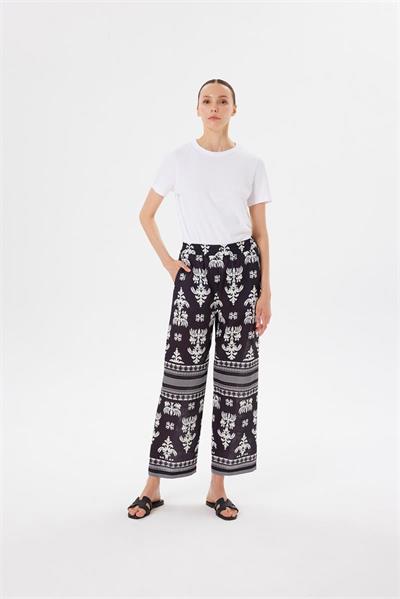 KATAR LINEN KIMONO SET BLACK BEIGE