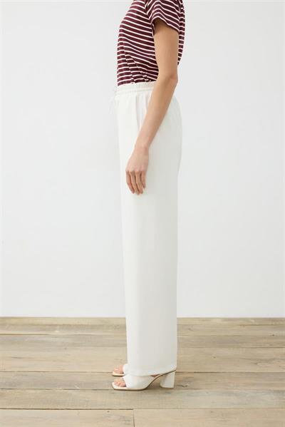KNIT JERSEY WIDE LEG PANTS ECRU