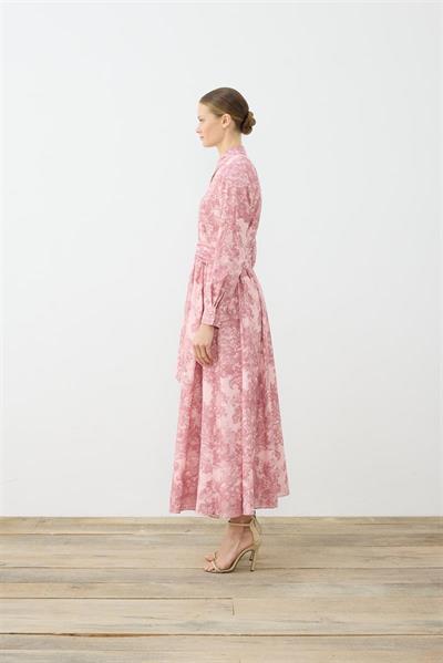 LADY PATTERNED VOILE DRESS PINK