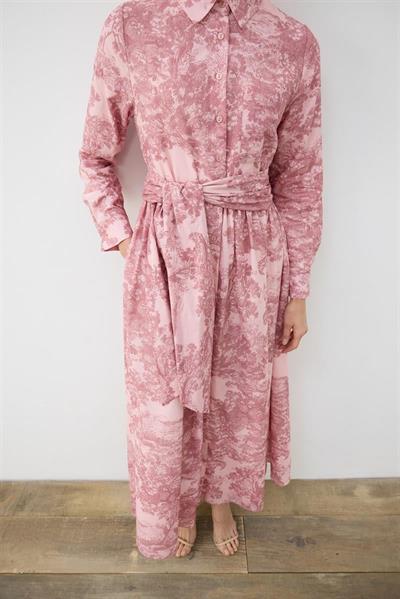 LADY PATTERNED VOILE DRESS PINK