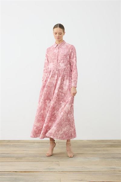 LADY PATTERNED VOILE DRESS PINK
