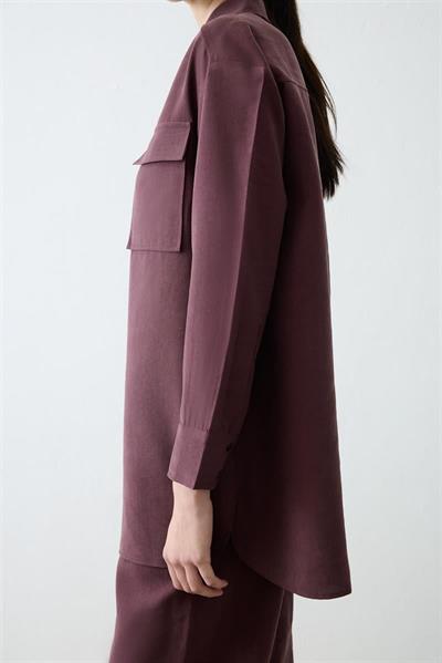 LIGHTWEIGHT GABARDINE POCKET PANTS SET BURGUNDY