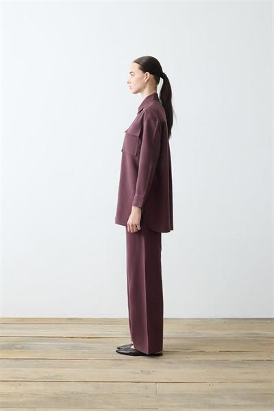 LIGHTWEIGHT GABARDINE POCKET PANTS SET BURGUNDY