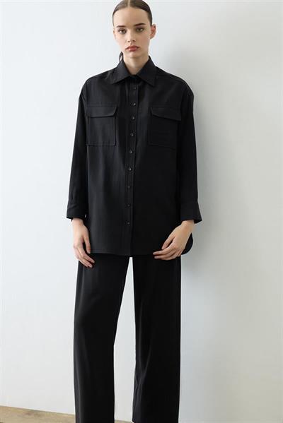 LIGHTWEIGHT GABARDINE POCKET PANTS SET BLACK
