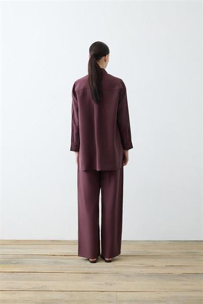 LIGHTWEIGHT GABARDINE POCKET PANTS SET BURGUNDY