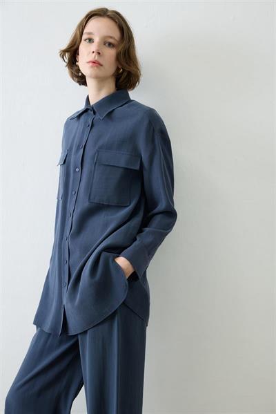 LIGHTWEIGHT GABARDINE POCKET PANTS SET NAVY BLUE