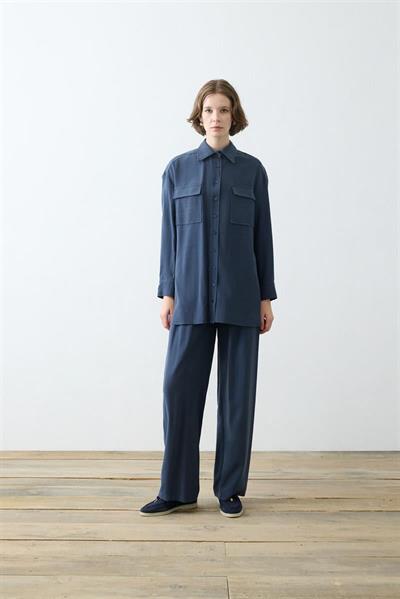 LIGHTWEIGHT GABARDINE POCKET PANTS SET NAVY BLUE