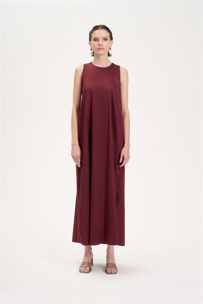 LISA SLEEVELESS COTTON DRESS BURGUNDY