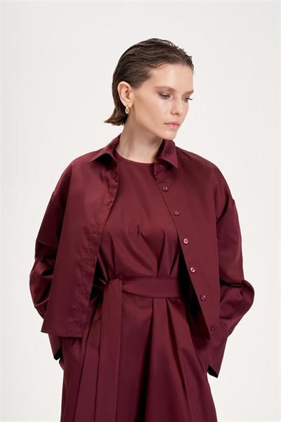 LISA SLEEVELESS COTTON DRESS BURGUNDY