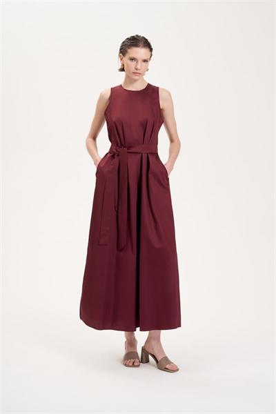 LISA SLEEVELESS COTTON DRESS BURGUNDY