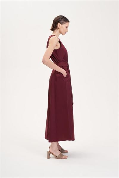 LISA SLEEVELESS COTTON DRESS BURGUNDY
