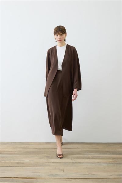 LORA CREPE SKIRT SET BROWN
