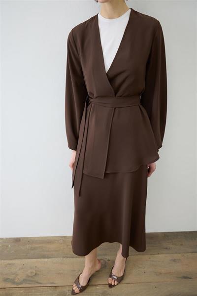 LORA CREPE SKIRT SET BROWN