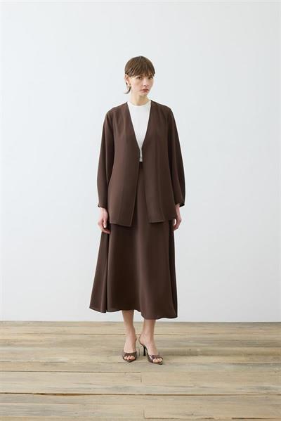 LORA CREPE SKIRT SET BROWN