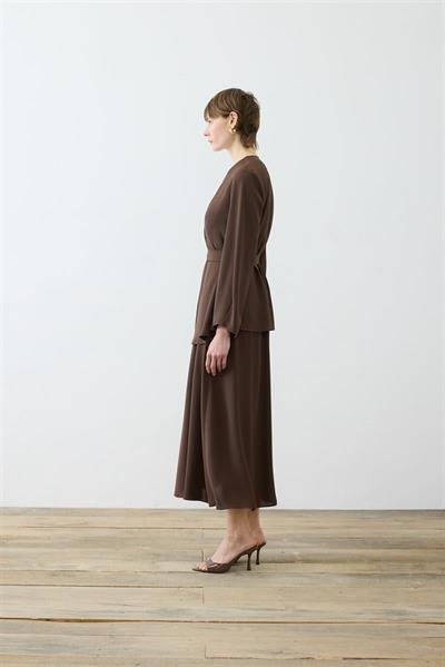 LORA CREPE SKIRT SET BROWN