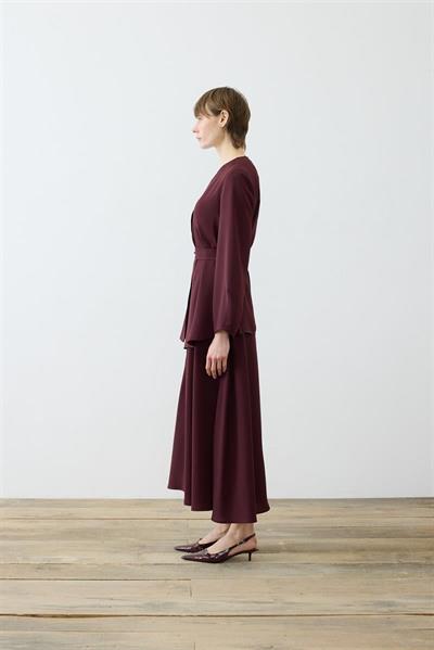 LORA CREPE SKIRT SET BURGUNDY