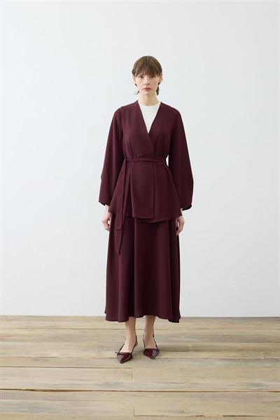 LORA CREPE SKIRT SET BURGUNDY
