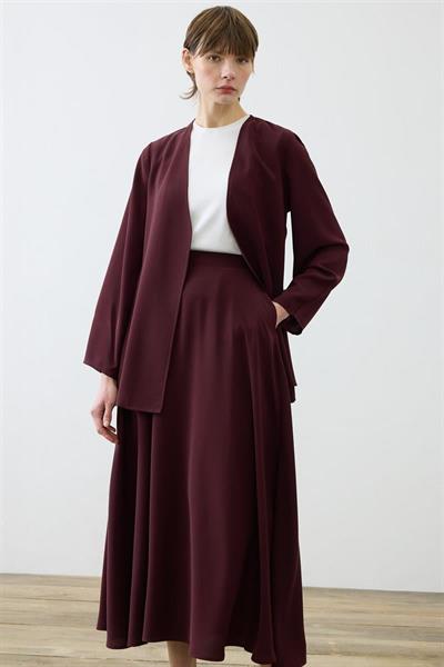 LORA CREPE SKIRT SET BURGUNDY
