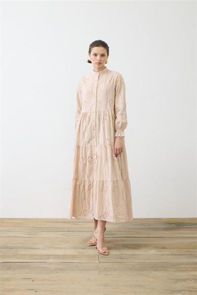 LUNA COTTON BRODERIE DRESS POWDER PINK