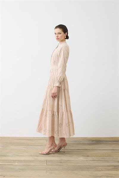 LUNA COTTON BRODERIE DRESS POWDER PINK