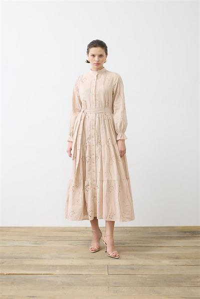 LUNA COTTON BRODERIE DRESS POWDER PINK