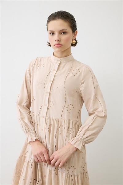 LUNA COTTON BRODERIE DRESS POWDER PINK