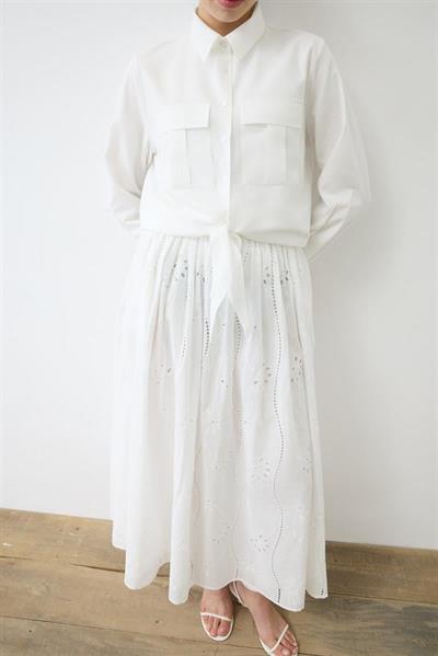 LUNA COTTON BRODERIE SKIRT SET WHITE