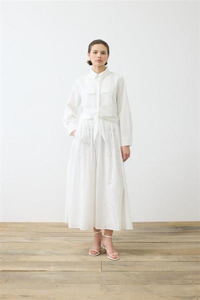 LUNA COTTON BRODERIE SKIRT SET WHITE