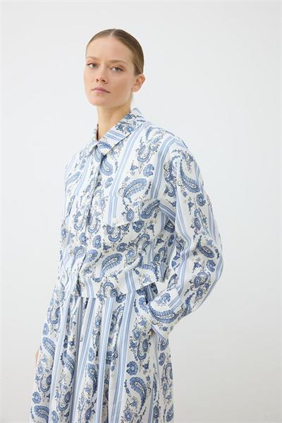 MARIN PATTERNED LIGHT GABARDINE SKIRT SET BABY BLUE