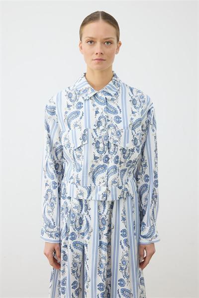 MARIN PATTERNED LIGHT GABARDINE SKIRT SET BABY BLUE