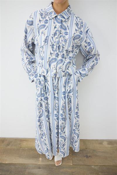 MARIN PATTERNED LIGHT GABARDINE SKIRT SET BABY BLUE