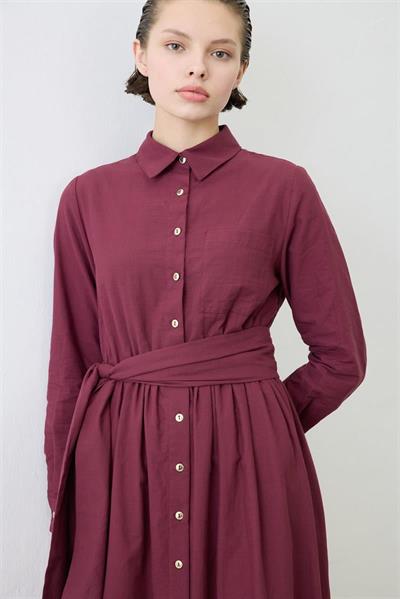 MELISSA BRODERIE DRESS BURGUNDY