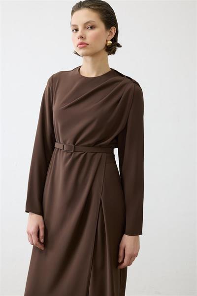 MIA FRONT AND BACK CLOSED JUMPSUIT BROWN