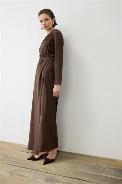 MIA FRONT AND BACK CLOSED JUMPSUIT BROWN