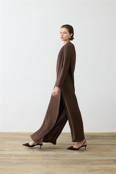 MIA FRONT AND BACK CLOSED JUMPSUIT BROWN