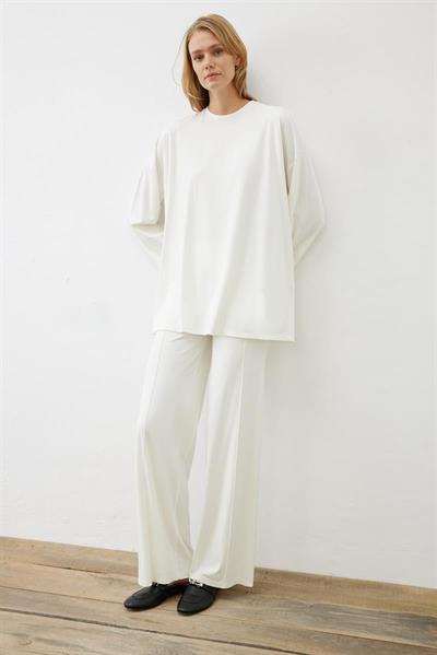 MODAL JERSEY CIMALI PANTS SET ECRU