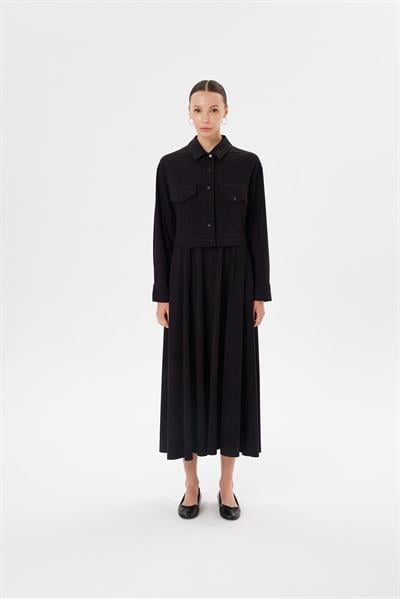 MODAL JERSEY CROPPED JACKET BLACK