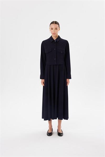 MODAL JERSEY CROPPED JACKET NAVY BLUE