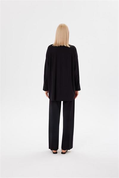 MODAL JERSEY SHIRT PANTS SET BLACK