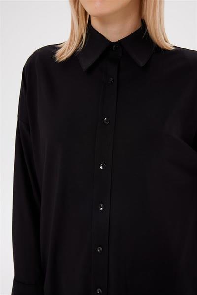 MODAL JERSEY SHIRT PANTS SET BLACK