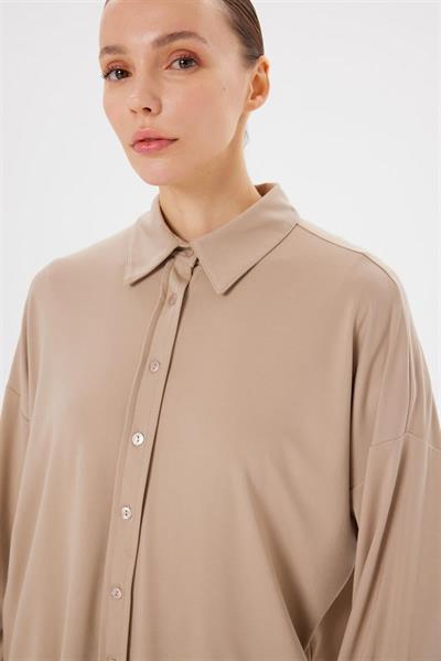 MODAL JERSEY SHIRT PANTS SET MINK