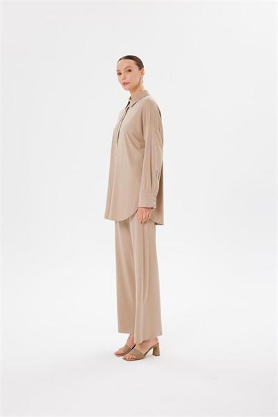MODAL JERSEY SHIRT PANTS SET MINK