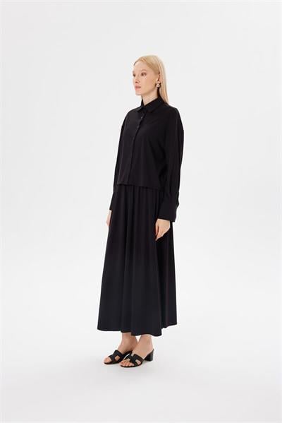 MODAL JERSEY SKIRT SET BLACK