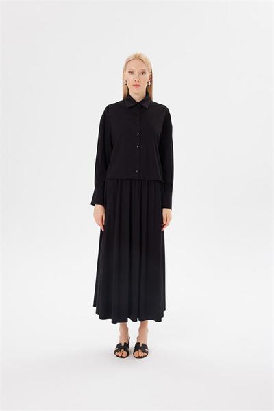 MODAL JERSEY SKIRT SET BLACK