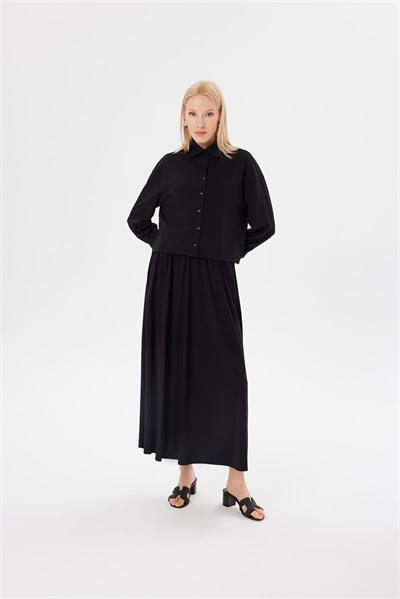 MODAL JERSEY SKIRT SET BLACK