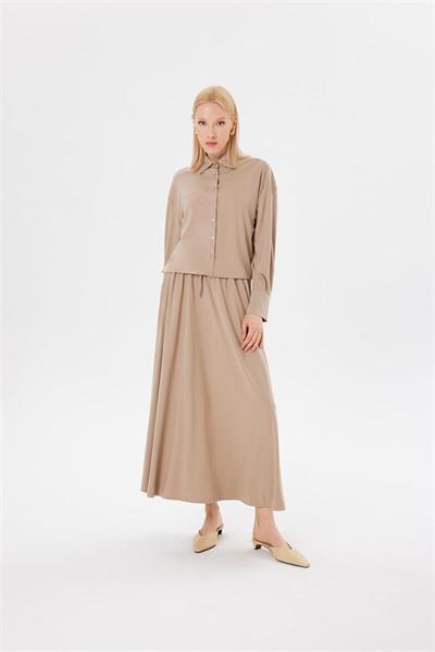 MODAL JERSEY SKIRT SET MINK