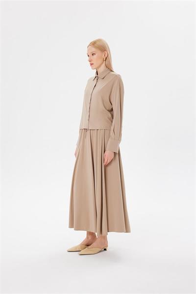 MODAL JERSEY SKIRT SET MINK