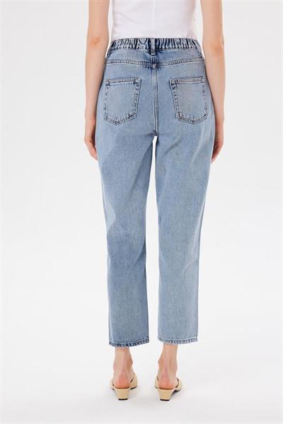 MOM FIT JEANS DENIM PANTS LIGHT NAVY