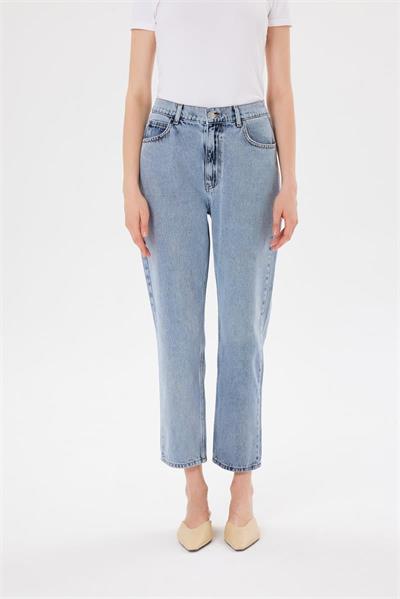 MOM FIT JEANS DENIM PANTS LIGHT NAVY